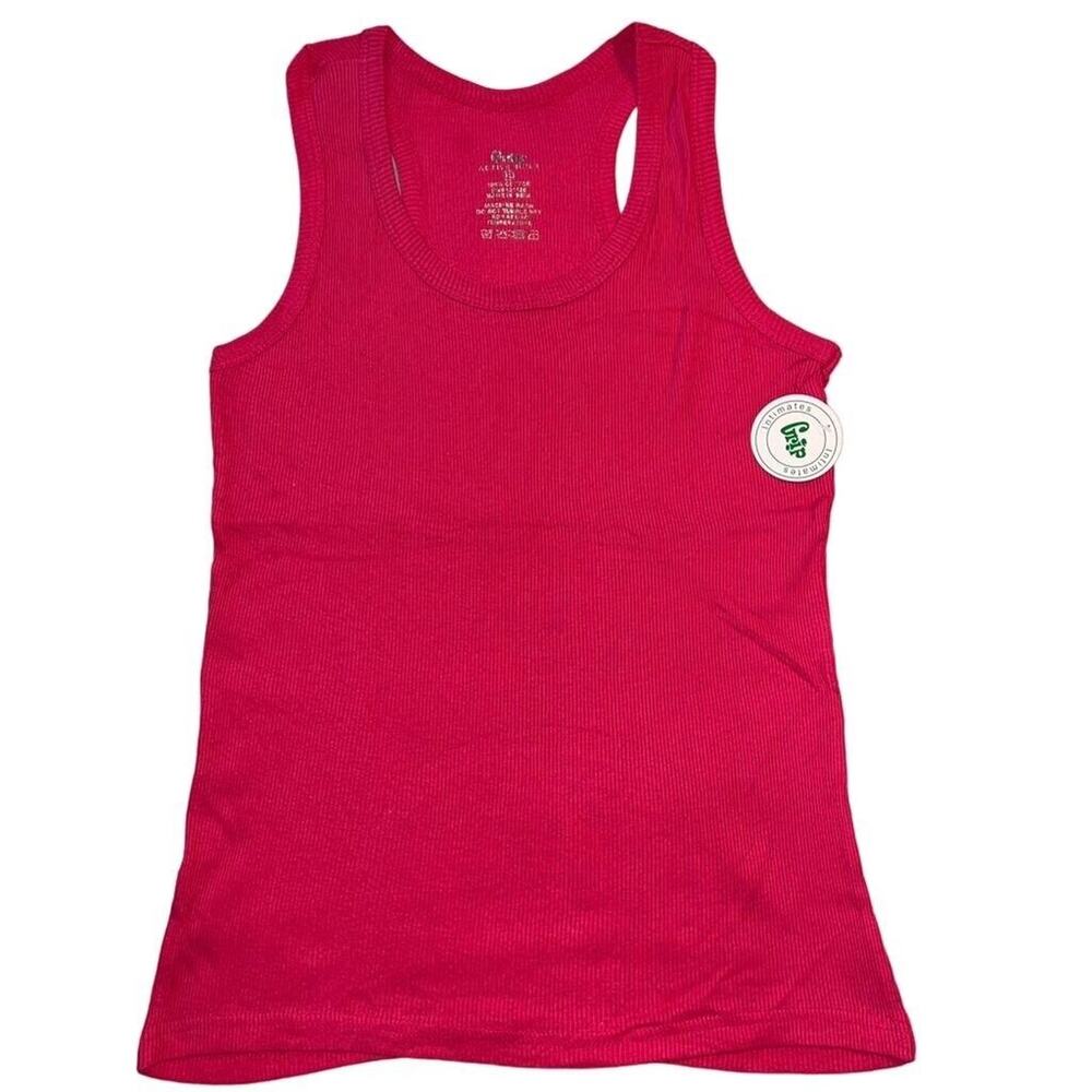 Grip Womens Tank Top Shirt Racerback Rib Knit Stretchy Pink Sleeveless XL